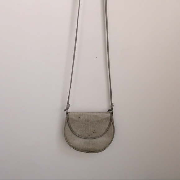 Unbranded, distressed grey genuine leather bag in XS - Picture 1 of 16